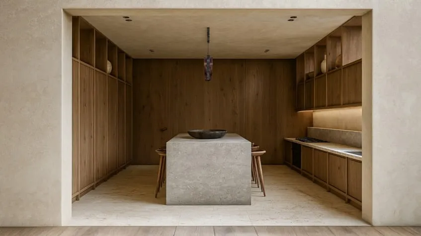 una cocina minimalista en anamaya cozumel