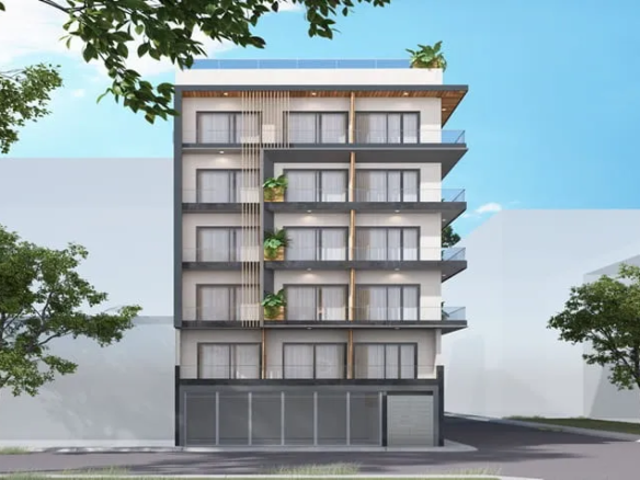 una fachada de un edificio en ola de mar playa del carmen