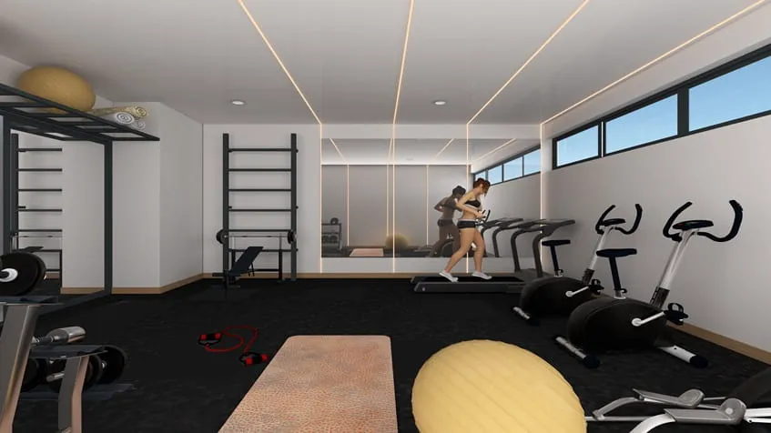 un gimnasio equipado en ola de mar playa del carmen