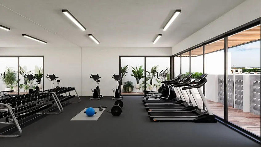 un gimnasio en maresol playa estudios