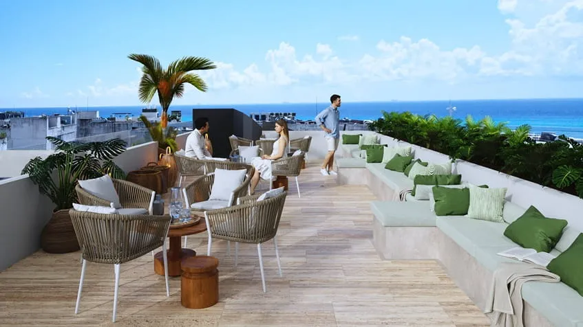 un mirador con personas conviviendo en maresol playa estudios